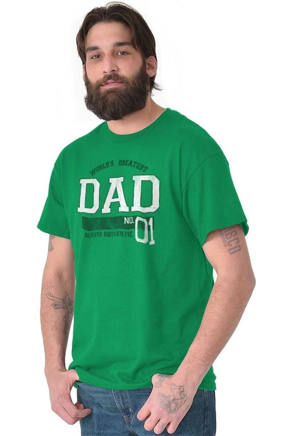 Fathers Day World's Greatest Dad No 1 Men's Graphic T Shirt Tees Brisco Brands L