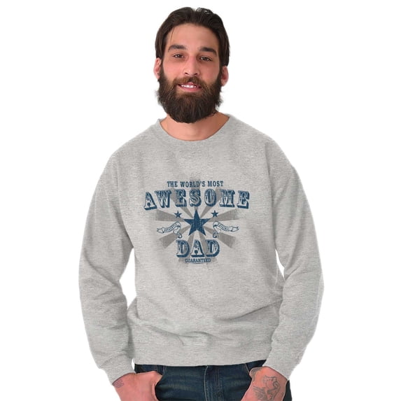 Fathers Day World's Most Awesome Dad Men's Big & Tall Crewneck Sweatshirt Brisco Brands 4X
