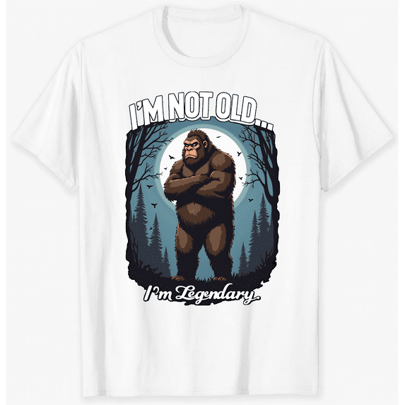 Fathers Forever Legendary Bigfoot Sasquatch Birthday Graphic Black T-Shirt for Men and Women