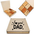 thumbnail image 1 of Fathers Gift Basket for Birthday,Food Wooden Reusable, Fresh Assortment Tray Option, Snack Box, 1 of 9