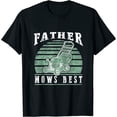 thumbnail image 1 of Fathers Mows Best Riding Mower Retro Fathers Day Gift Idea Womens T-Shirt Black S, 1 of 5