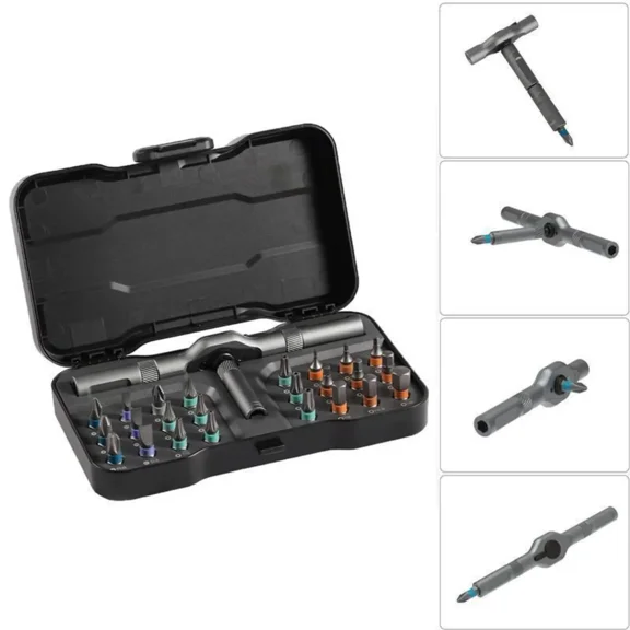【FathersDayGift】43-in-1 Ratcheting Screwdriver Set Multi-Purpose Magnetic Repair Kit with Detachable Handle | Perfect for Computer, Phone, Watch & Glasses Fixes | Cool DIY Tool Gift for Men