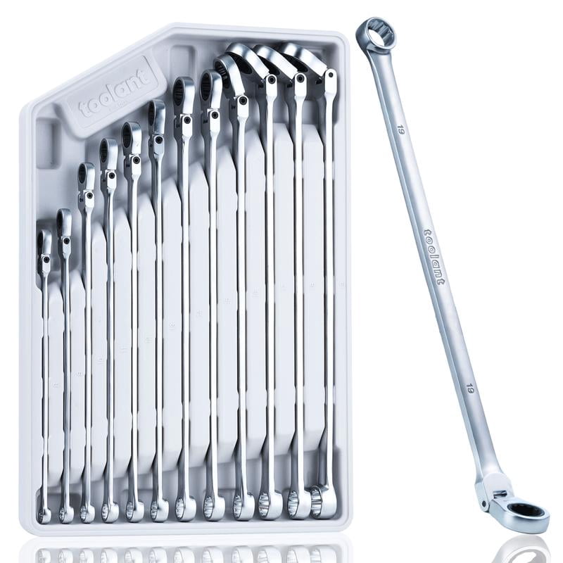 WORKPRO Ratchet Wrench Set - Metric & Flex Head Extra Long Wrenches (9-Piece + 5-Piece Sets)