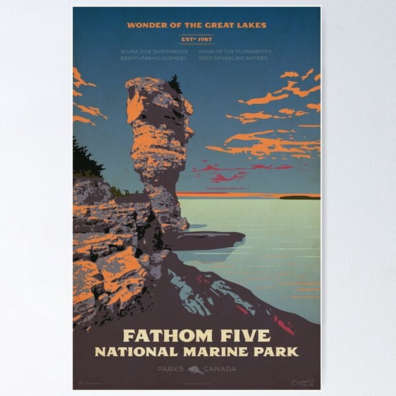 Fathom Five National Park Poster Poster, Poster Only