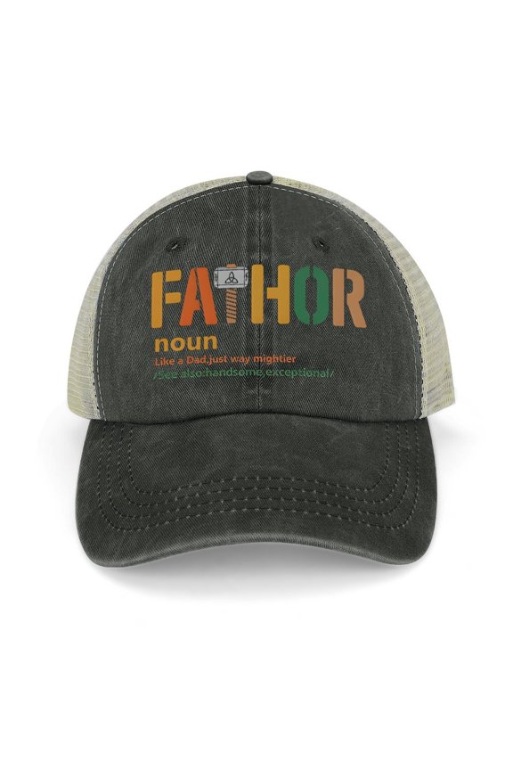 Fathor Black Hat Adjustable Funny Fashion Unisex Baseball Cap for Men Women