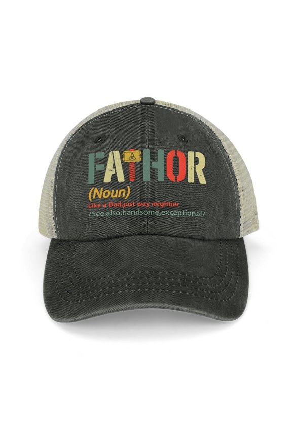 Fathor Black Hat Adjustable Funny Fashion Unisex Baseball Cap for Men Women