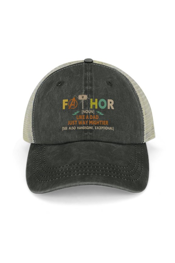 Fathor Black Hat Adjustable Funny Fashion Unisex Baseball Cap for Men Women