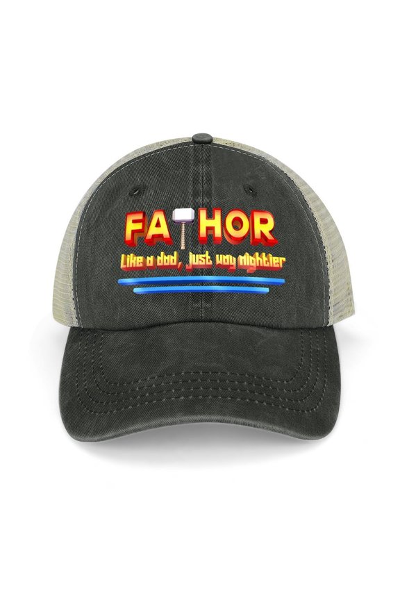 Fathor Black Hat Adjustable Funny Fashion Unisex Baseball Cap for Men Women