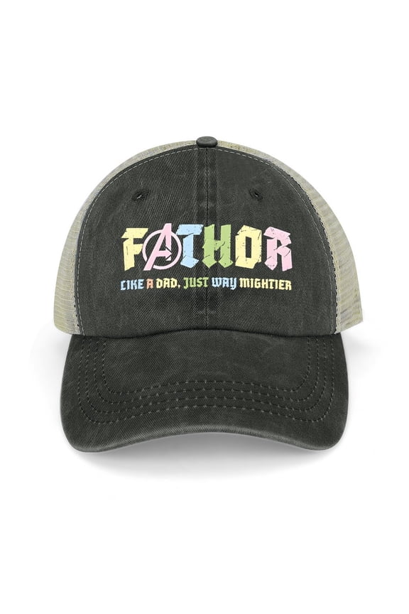 Fathor Black Hat Adjustable Funny Fashion Unisex Baseball Cap for Men Women