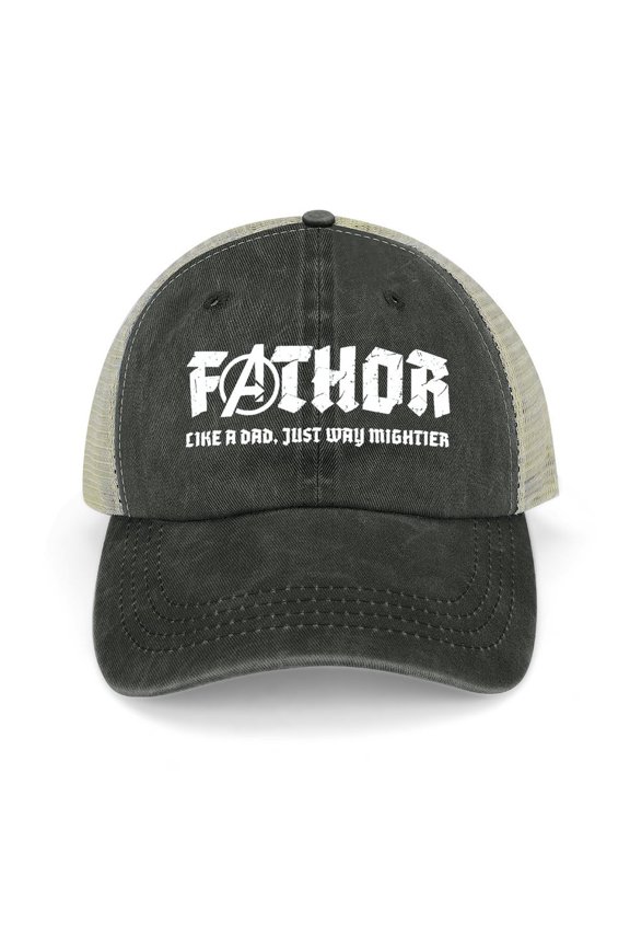 Fathor Black Hat Adjustable Funny Fashion Unisex Baseball Cap for Men Women