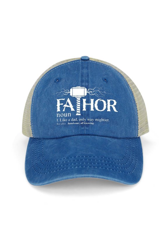 Fathor Dark Blue Hat Adjustable Funny Fashion Unisex Baseball Cap for Men Women