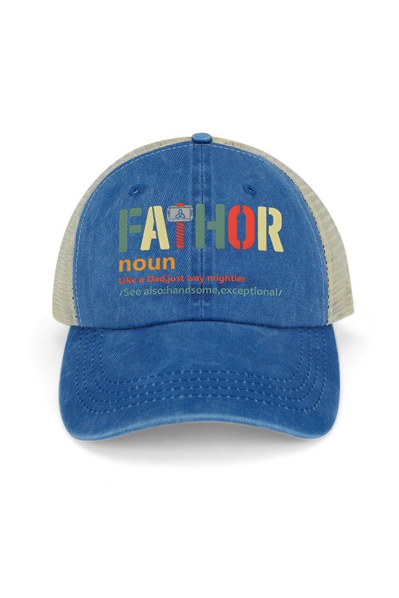 Fathor Dark Blue Hat Adjustable Funny Fashion Unisex Baseball Cap for Men Women