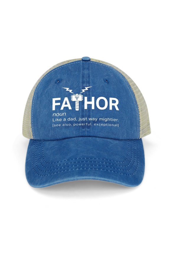 Fathor Dark Blue Hat Adjustable Funny Fashion Unisex Baseball Cap for Men Women