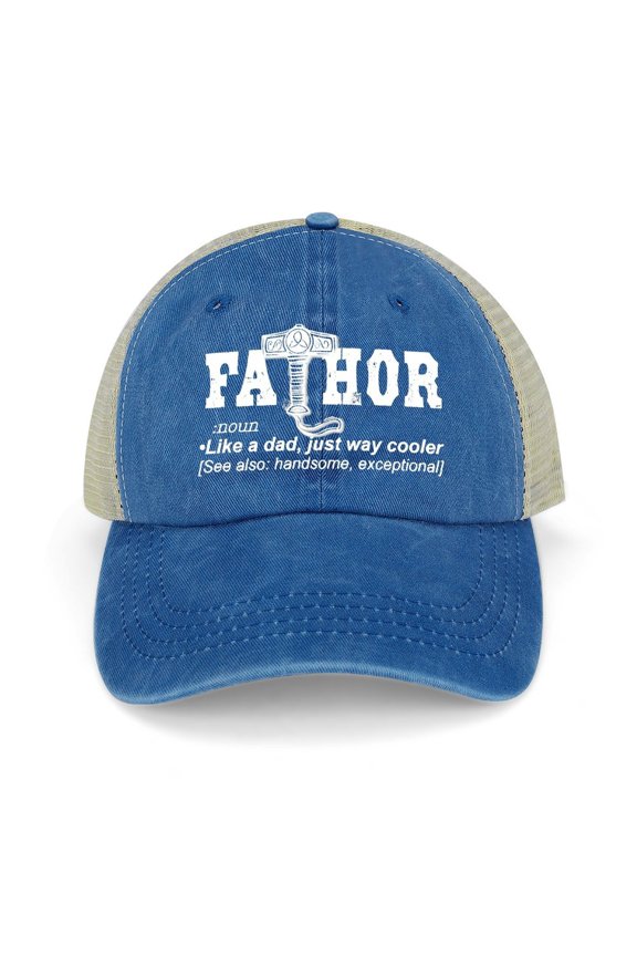 Fathor Dark Blue Hat Adjustable Funny Fashion Unisex Baseball Cap for Men Women
