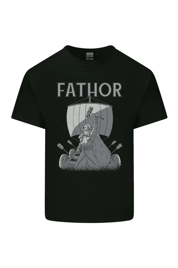 Fathor Funny Father's Day Viking Ship for a Dad and Husband and H26279 T-Shirt, for Men and Women, Up to Size 5XL