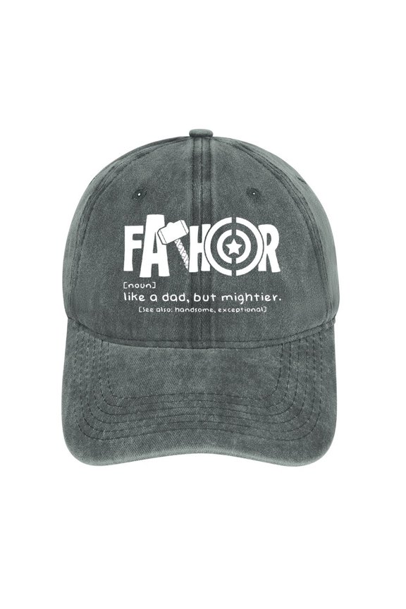 Fathor Gray Hat Adjustable Funny Fashion Unisex Baseball Cap for Men Women