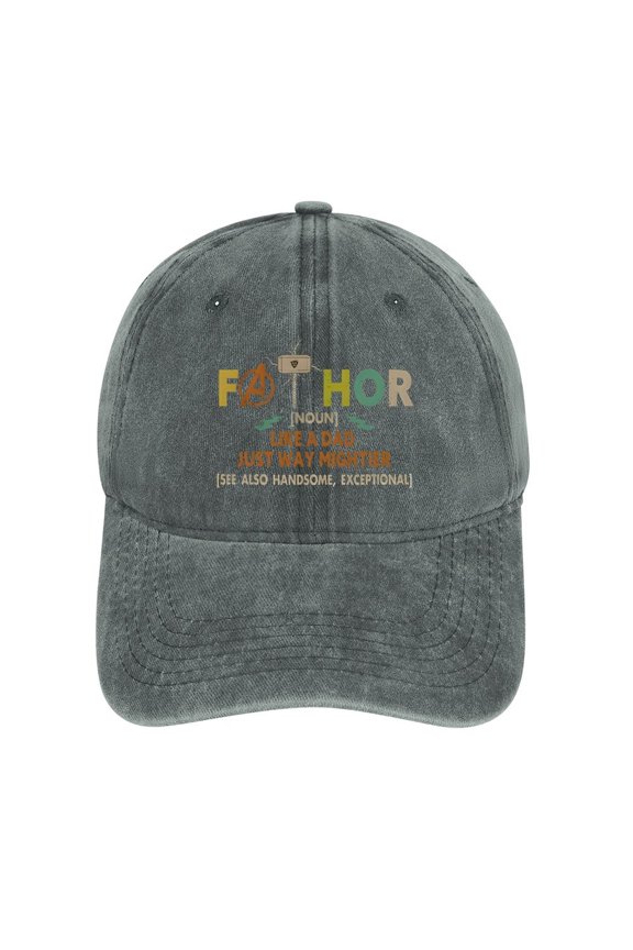 Fathor Gray Hat Adjustable Funny Fashion Unisex Baseball Cap for Men Women