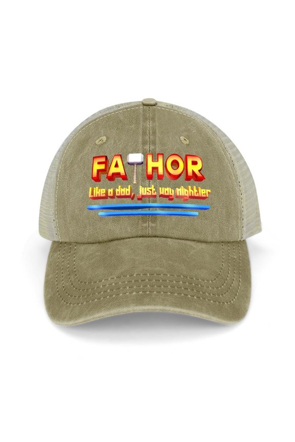 Fathor Khaki Hat Adjustable Funny Fashion Unisex Baseball Cap for Men Women