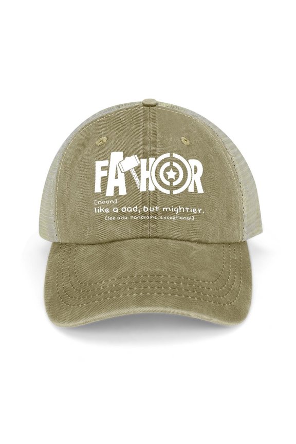 Fathor Khaki Hat Adjustable Funny Fashion Unisex Baseball Cap for Men Women