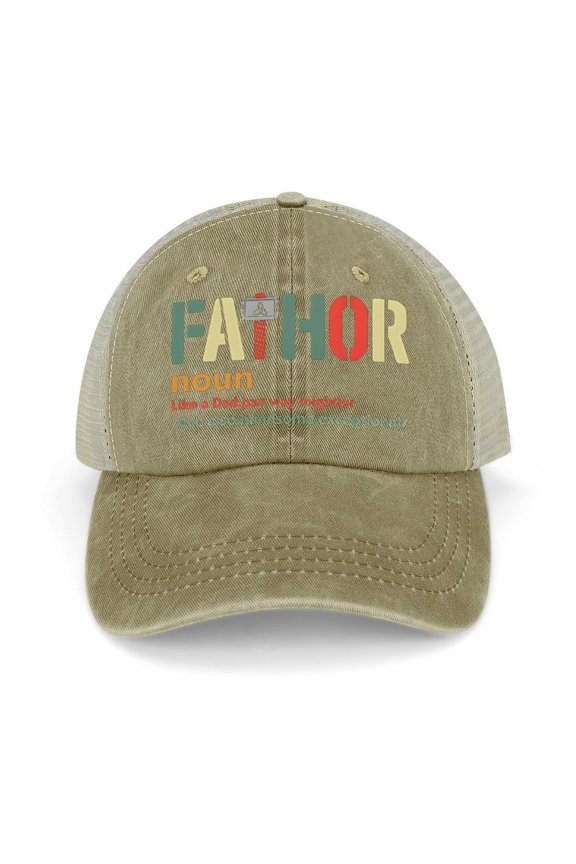 Fathor Khaki Hat Adjustable Funny Fashion Unisex Baseball Cap for Men Women