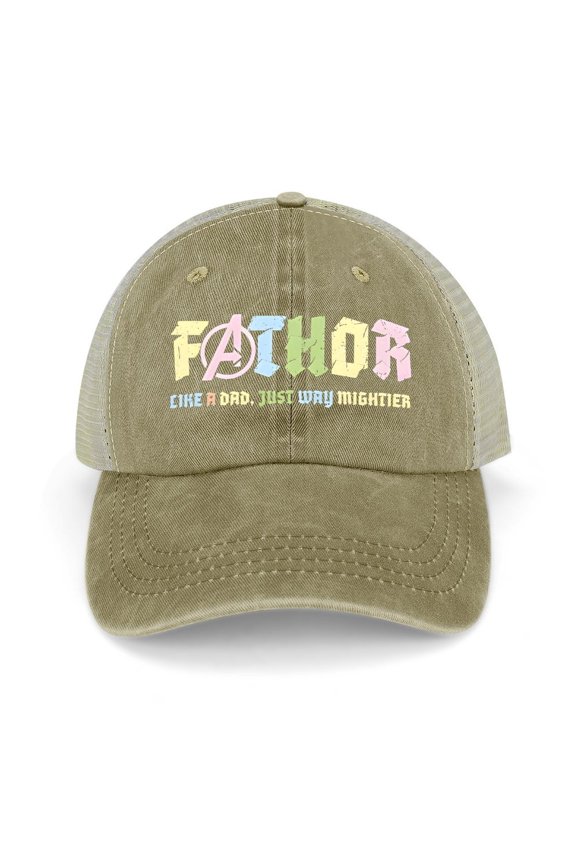 Fathor Khaki Hat Adjustable Funny Fashion Unisex Baseball Cap for Men Women