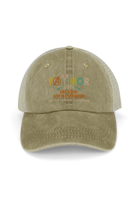 Fathor Khaki Hat Adjustable Funny Fashion Unisex Baseball Cap for Men Women