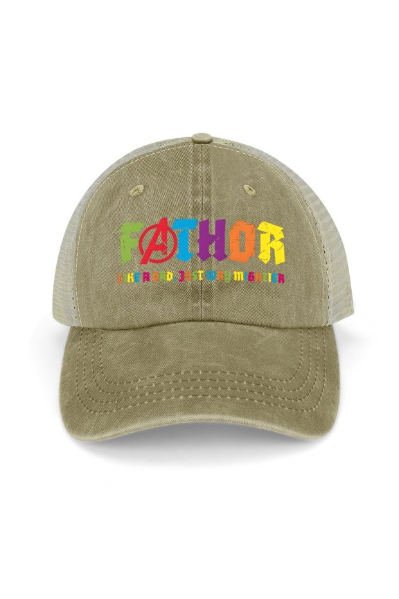 Fathor Khaki Hat Adjustable Funny Fashion Unisex Baseball Cap for Men Women