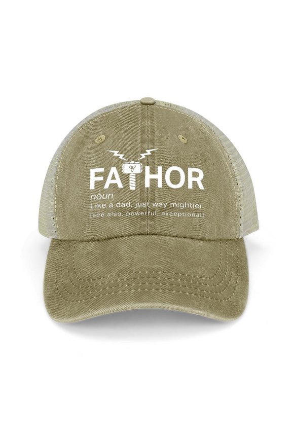 Fathor Khaki Hat Adjustable Funny Fashion Unisex Baseball Cap for Men Women