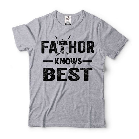 Fathor Knows Best Shirt Father Shirt Father's Day Gift Tee Fathers Birthday Shirt Dad Gifts (Small Grey)