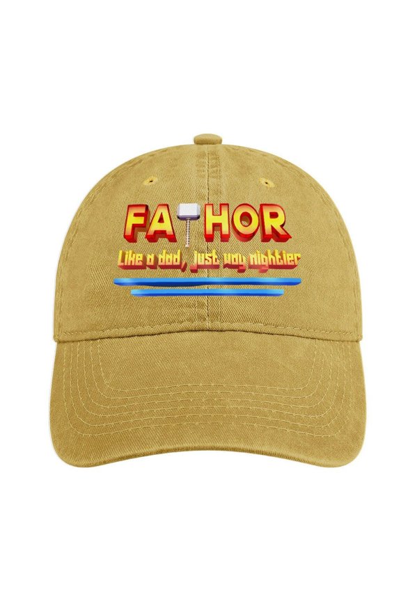 Fathor Sand Colour Hat Adjustable Funny Fashion Unisex Baseball Cap for Men Women