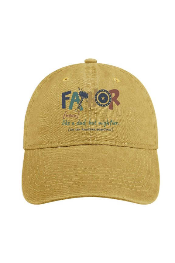 Fathor Sand Colour Hat Adjustable Funny Fashion Unisex Baseball Cap for Men Women