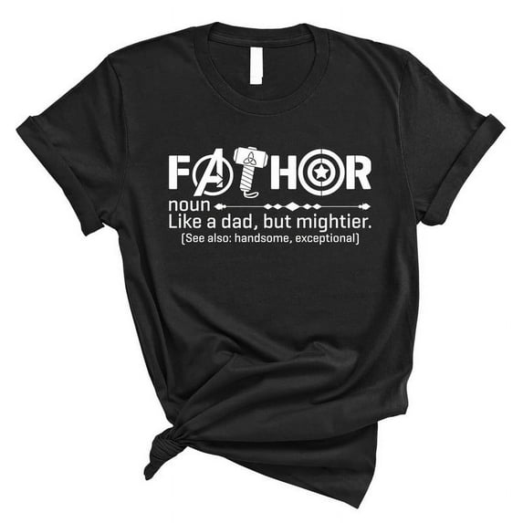 Fathor T-Shirt – Funny Superhero Dad Shirt – Gift from Daughter or Son(BLACK,Large)