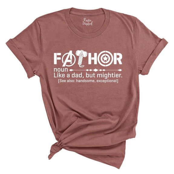 Fathor T-Shirt – Funny Superhero Dad Shirt – Gift from Daughter or Son(HEATHER MAUVE,Xlarge)