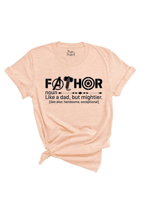 Fathor T-Shirt – Funny Superhero Dad Shirt – Gift from Daughter or Son(HEATHER PEACH,3XLarge)