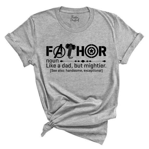 Fathor T-Shirt – Funny Superhero Dad Shirt – Gift from Daughter or Son(LIGHT GREY HEATHER,Xlarge)