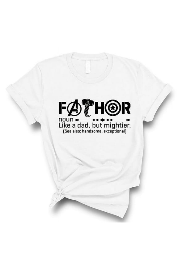 Fathor T-Shirt – Funny Superhero Dad Shirt – Gift from Daughter or Son(WHITE,Small)
