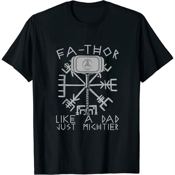 Fathor Viking Dad Saying Vintage Father's Day Womens T-Shirt Black 4XL