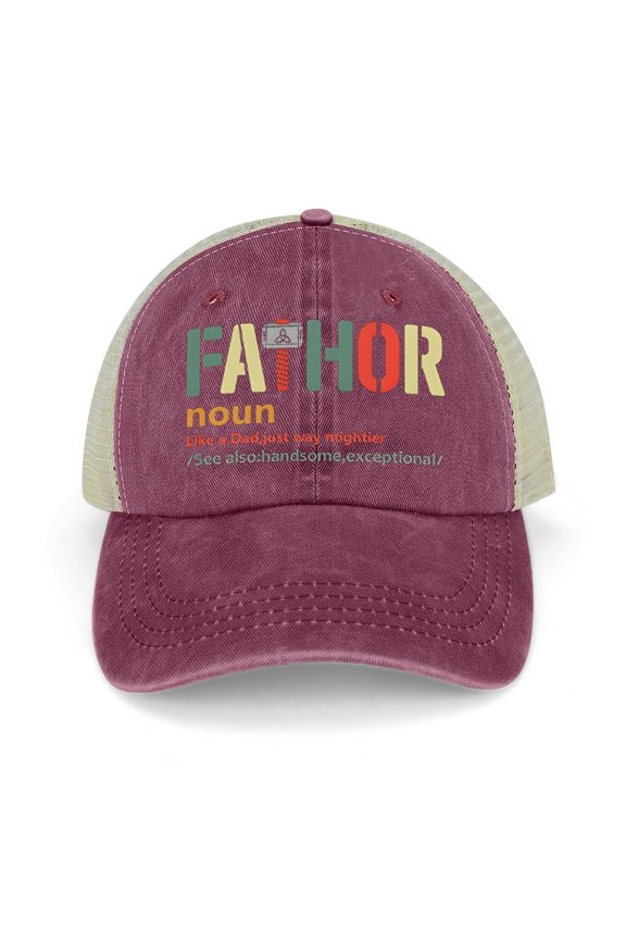 Fathor Wine Red Hat Adjustable Funny Fashion Unisex Baseball Cap for Men Women