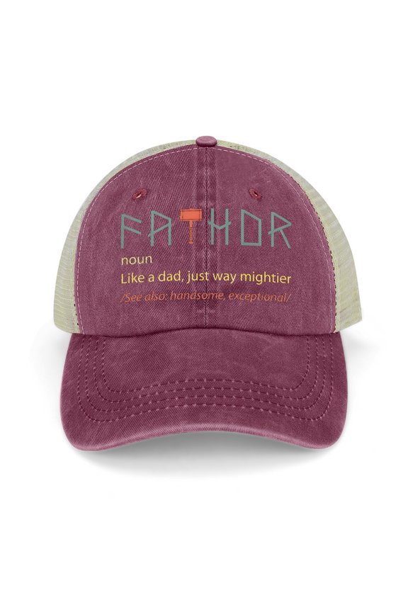 Fathor Wine Red Hat Adjustable Funny Fashion Unisex Baseball Cap for Men Women