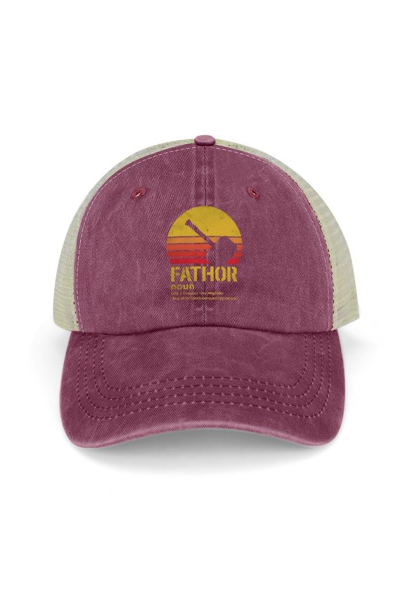 Fathor Wine Red Hat Adjustable Funny Fashion Unisex Baseball Cap for Men Women