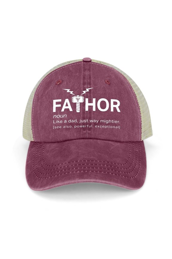 Fathor Wine Red Hat Adjustable Funny Fashion Unisex Baseball Cap for Men Women