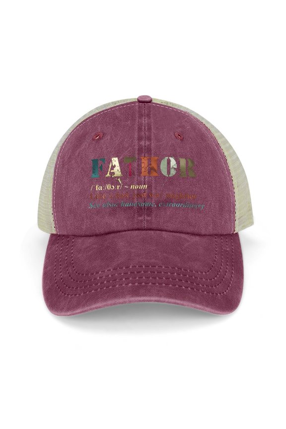Fathor Wine Red Hat Adjustable Funny Fashion Unisex Baseball Cap for Men Women