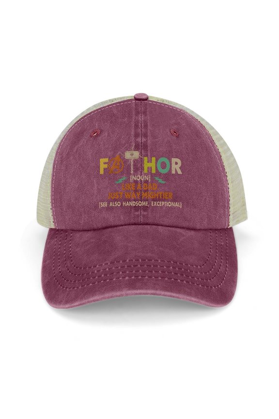 Fathor Wine Red Hat Adjustable Funny Fashion Unisex Baseball Cap for Men Women