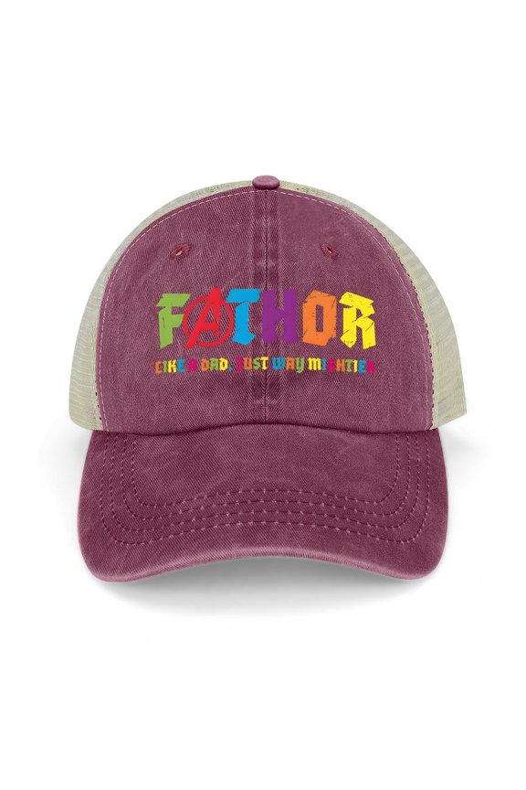 Fathor Wine Red Hat Adjustable Funny Fashion Unisex Baseball Cap for Men Women