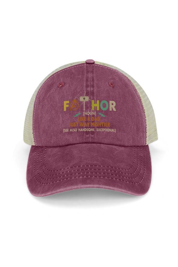 Fathor Wine Red Hat Adjustable Funny Fashion Unisex Baseball Cap for Men Women