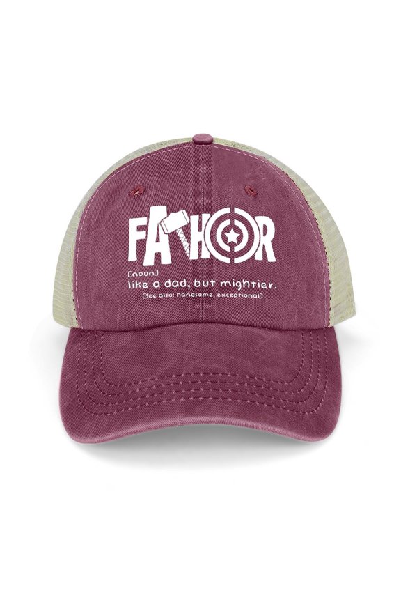 Fathor Wine Red Hat Adjustable Funny Fashion Unisex Baseball Cap for Men Women