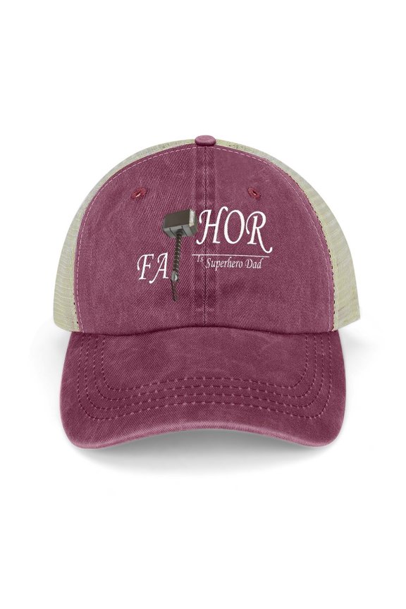 Fathor Wine Red Hat Adjustable Funny Fashion Unisex Baseball Cap for Men Women