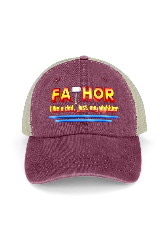 Fathor Wine Red Hat Adjustable Funny Fashion Unisex Baseball Cap for Men Women