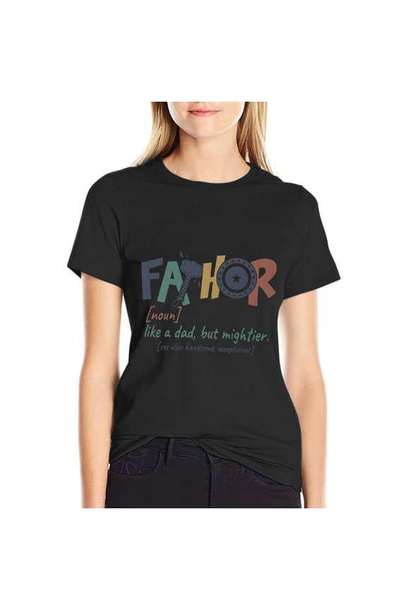 Fathor Women’s Short Sleeve Cotton T-Shirt HD Graphic Printed Tee Casual Crew Neck Top 2XL
