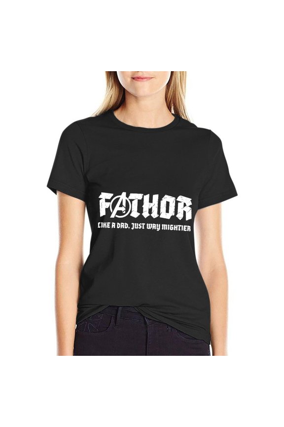 Fathor Women’s Short Sleeve Cotton T-Shirt HD Graphic Printed Tee Casual Crew Neck Top 3XL